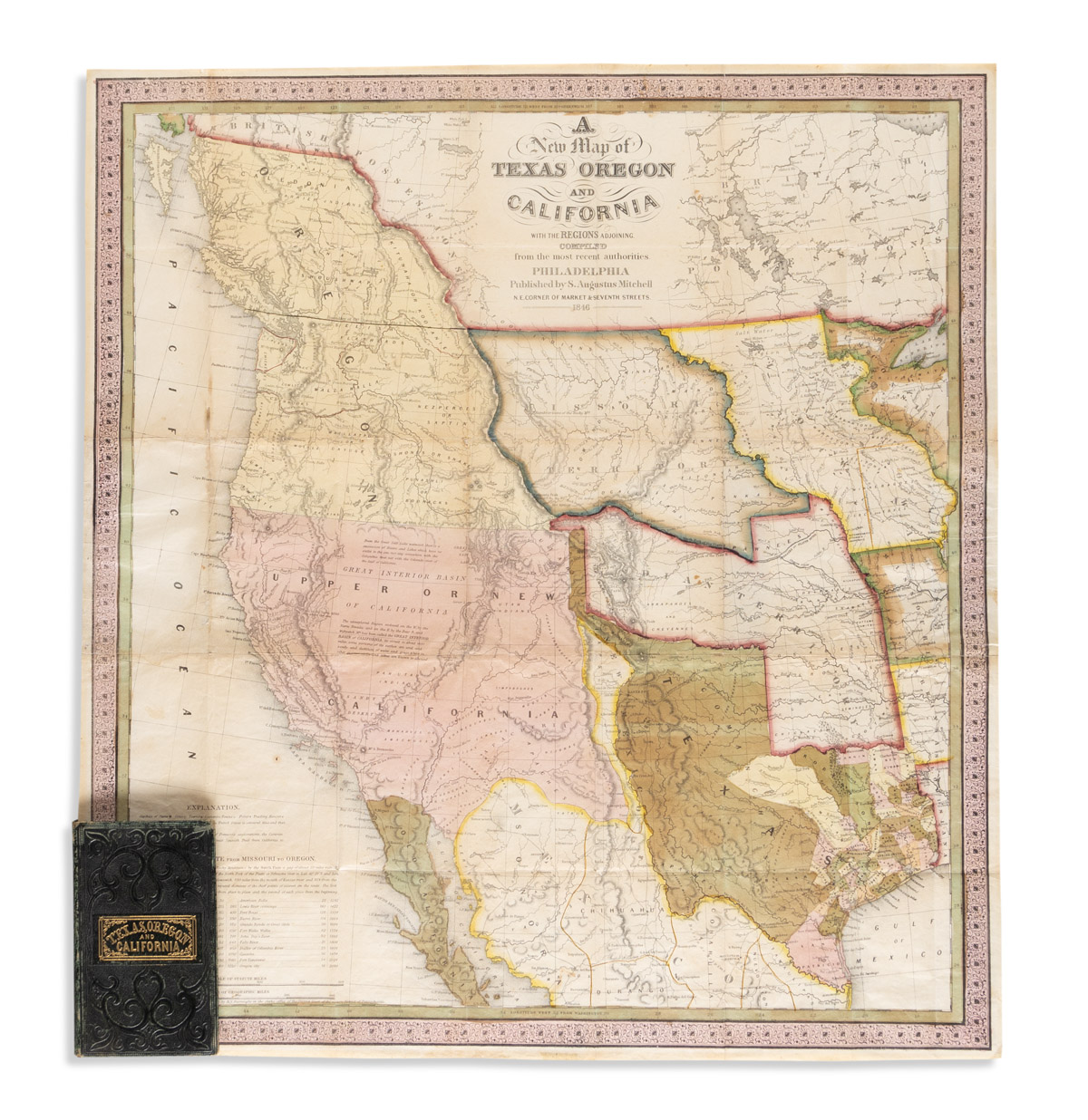 MITCHELL, S. AUGUSTUS. A New Map of Texas, Oregon and California.